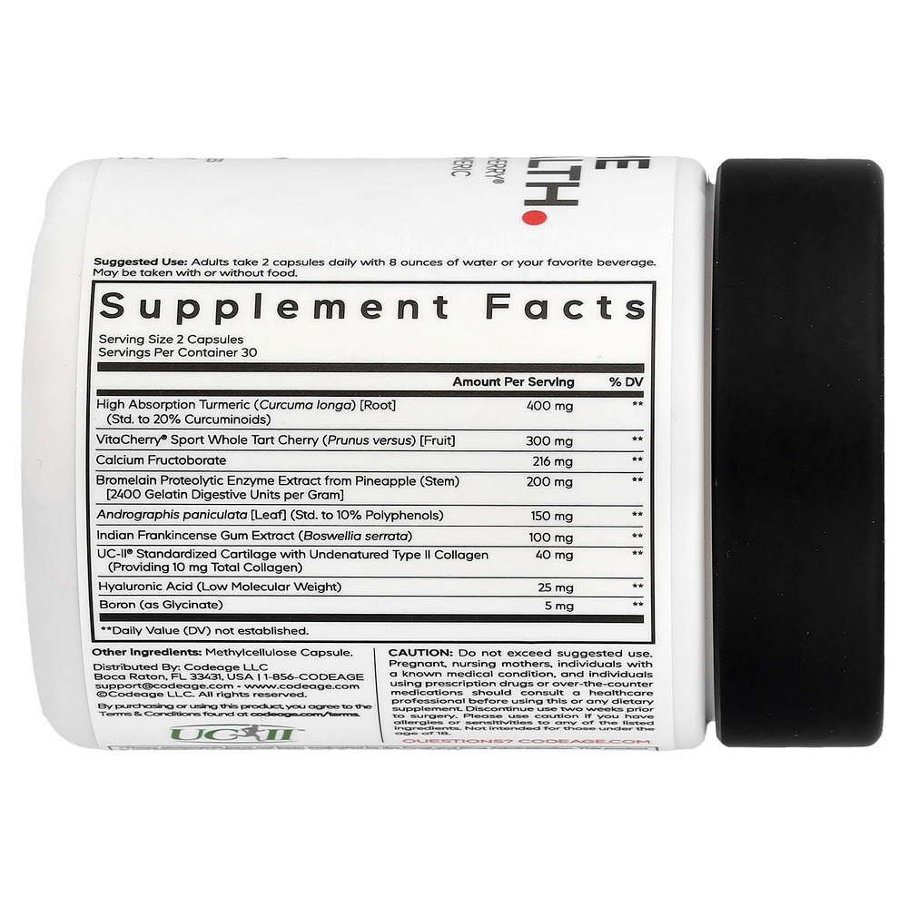 Codeage, Supreme Joint Health, 60 растительных капсул
