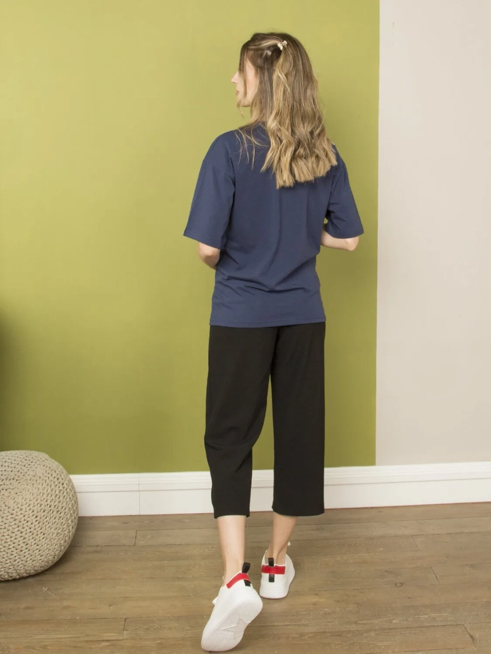 Брюки кюлоты для беременных 3349 т.синий