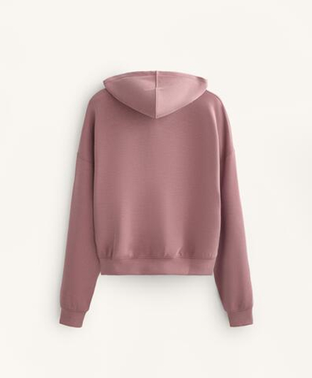 Oysho Толстовка «бокси» с капюшоном из модала с начесом, бледно-розовый