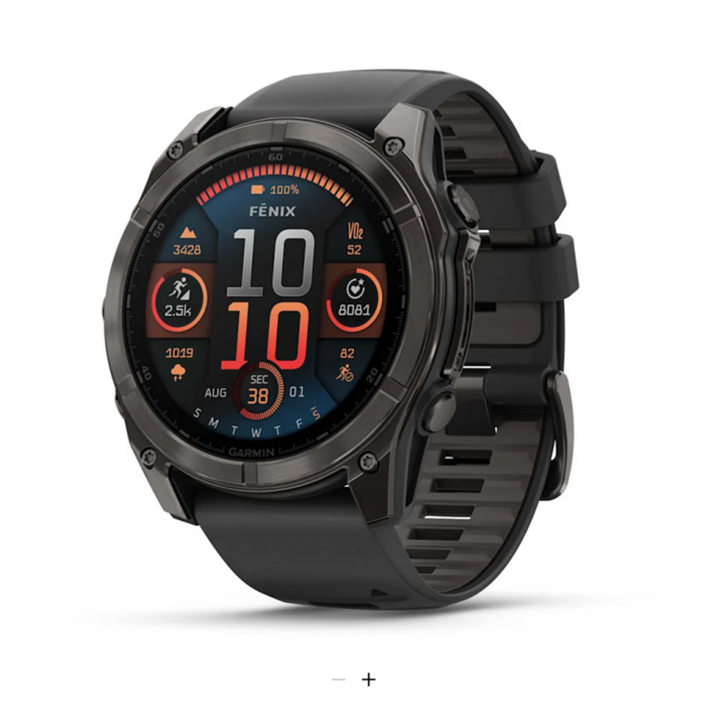 Умные часы Garmin FENIX 8 51 мм Amoled Sapphire Carbon Gray DLC Titanium with Black/Pebble Gray Silicone