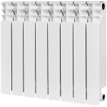 Радиатор биметаллический STOUT TITAN 500 - 8 секций (подключение боковое, цвет белый)