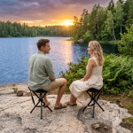 Табурет складной «Тренога», 30*30*38 см, до 100 кг, чёрный