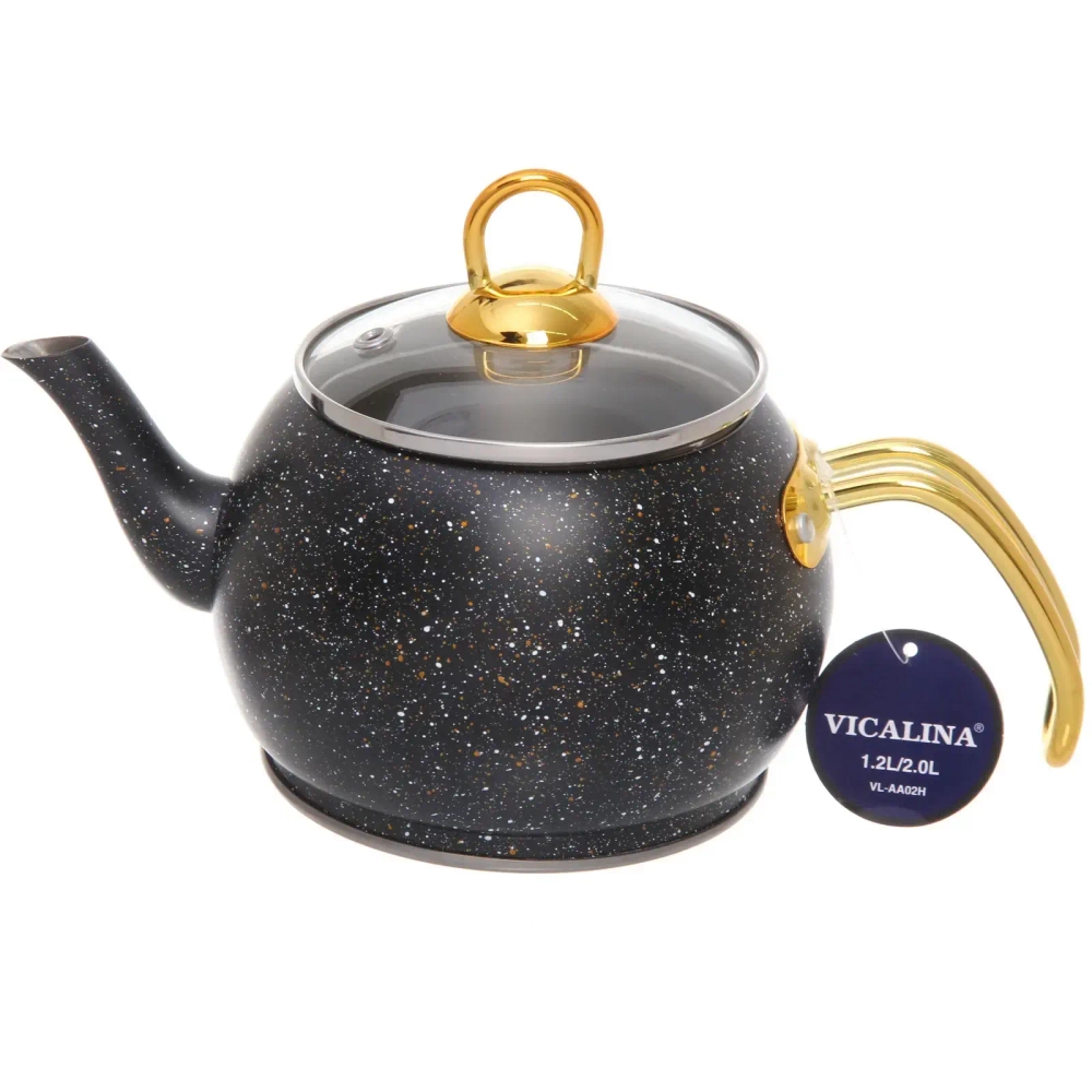 Чайник двойной турецкий 1,2+2л «Vicalina» черный VL-AA02H
