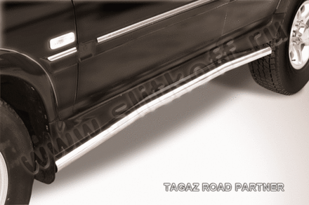Пороги из нержавейки TAGAZ Road Partner (2008-2011) d57 с гибами
