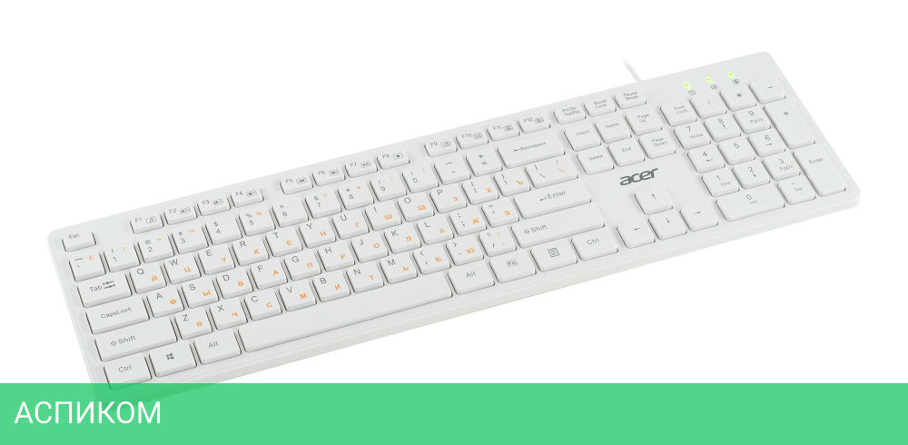 Клавиатура Acer OKW123 белый (ZL.KBDEE.00D)