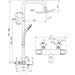IDEALRAIN ECO TH Душевая система в комплекте с термостатическим смесителем для ванны/душа A6426AA