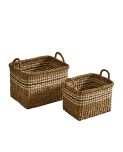 Zara Home Корзина из морской травы, цвет коричневый, 40 см · 6190/049
