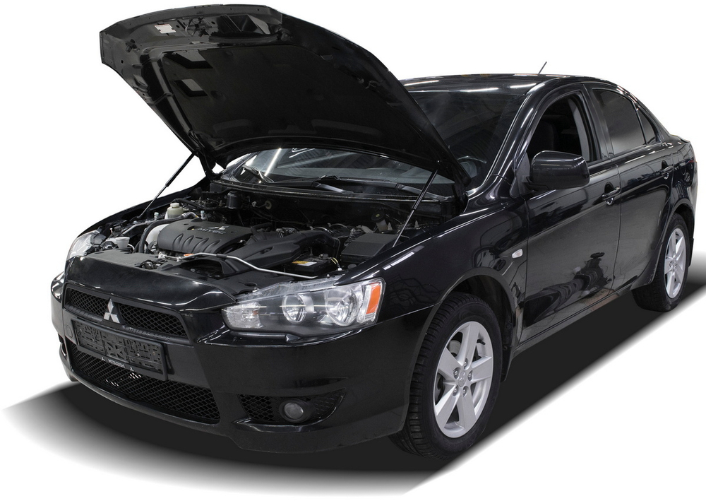 Упоры капота для Mitsubishi Lancer X 2007-2015, 2 шт., UMILAN012