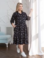 Платье 1329 цветы на черном Novita (Акция)