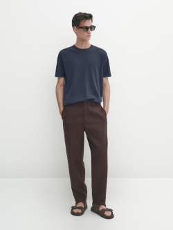 Massimo Dutti Футболка с круглым вырезом, синий