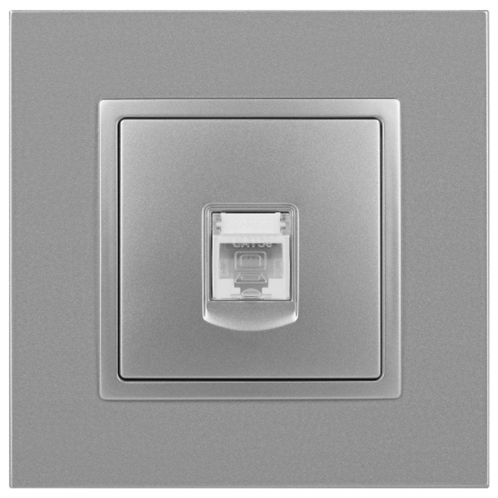 Розетка ЭРА Elegance 14-3107-03 информационная RJ45 IP20 алюминий | Elegance Алюминий