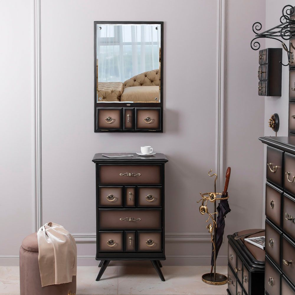 Комод Пандора - 1 с 4 ящиками Орех Оберджин Шоколад