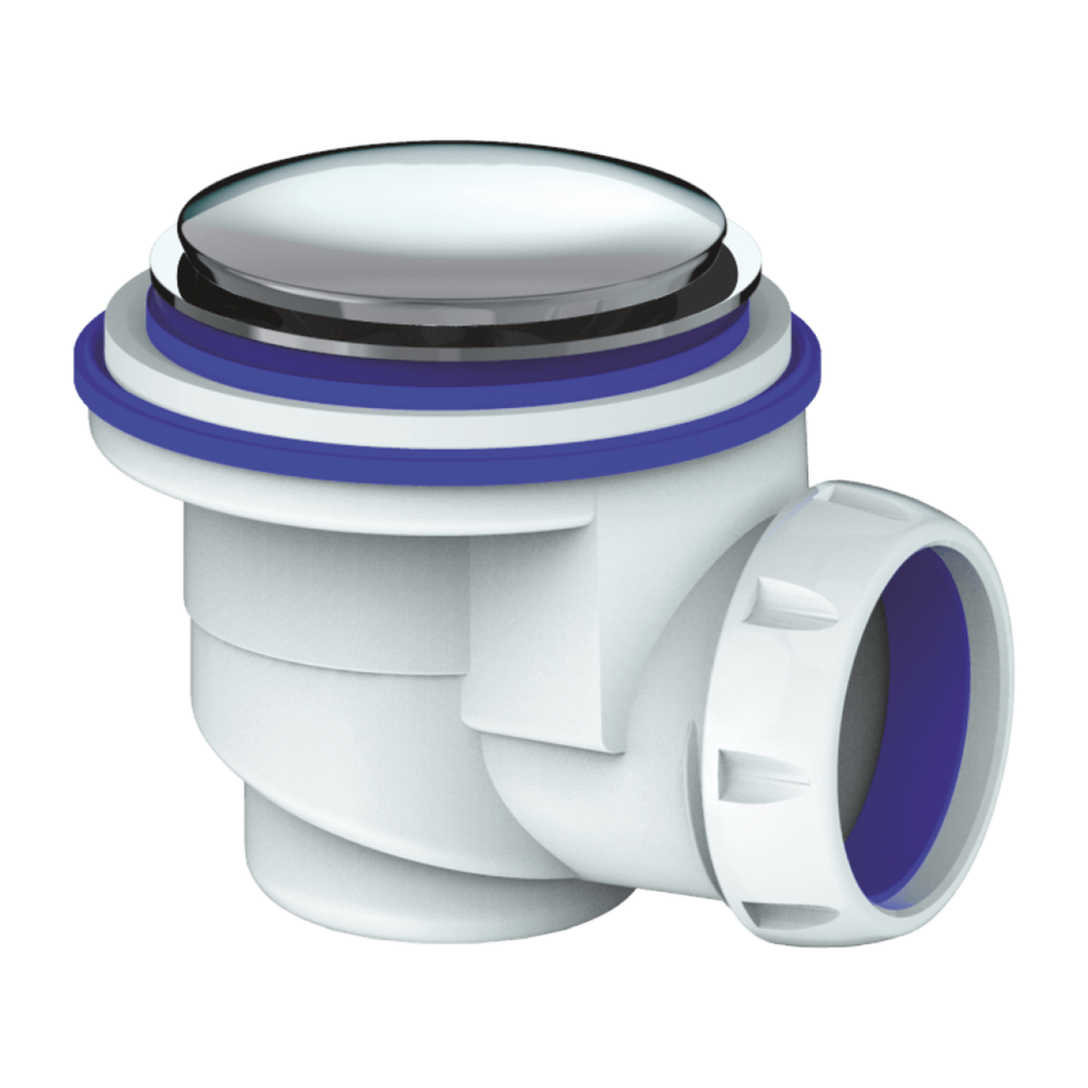 Сифон UNICORN для душ. поддона, чаша 70мм,с лат. хром. выпуском Ø40 1 1/2, без отвода. G422Е