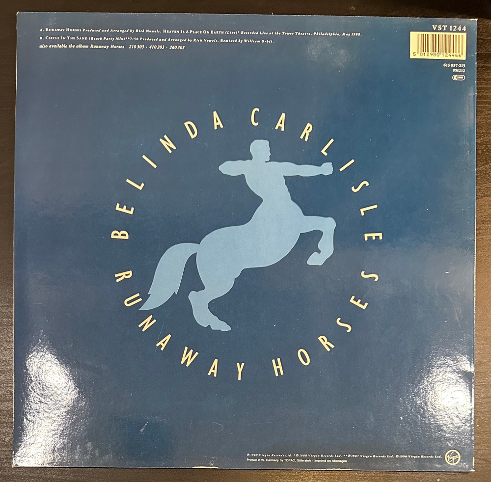Belinda Carlisle- Runaway Horses (Германия 1986г.) 12", 45 RPM