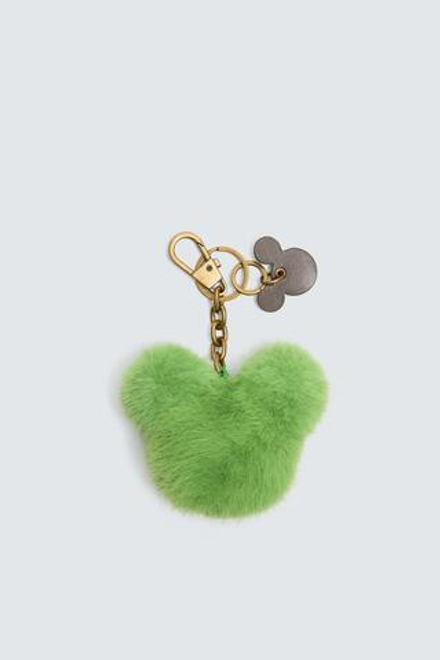 ZARA HARRY LAMBERT X DISNEY БРЕЛОК МЕХОВОЙ, ЗЕЛЕНЫЙ