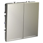 Проходной переключатель встраиваемый VOLTUM S70 двухклавишный с подсветкой 10А, (шелк)