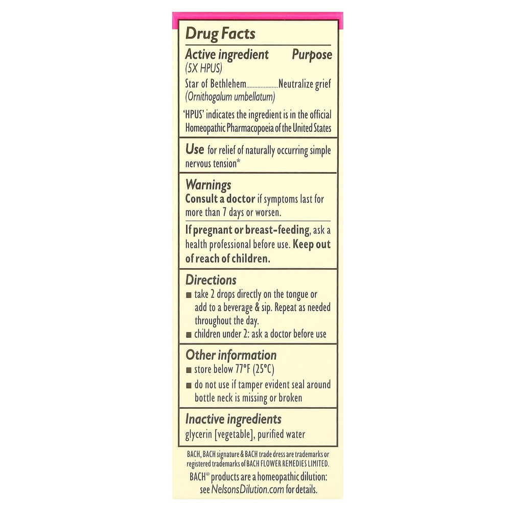 Bach, Original Flower Remedies, Star of Bethlehem, 10 мл (0,35 жидк. унции)