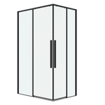 Душевое ограждение Grossman Galaxy 1/2.K33.01.10.21.00-1/2.K33.01.90.21.00 (100х90х195) раздвижная,черный матовый,стекло прозрачное,2 места