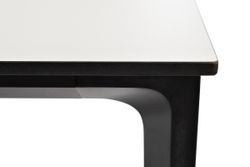"Малага" обеденный стол из HPL 160х80см, цвет молочный, каркас черный