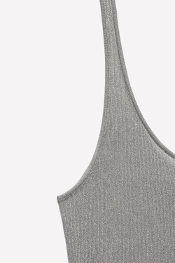 ZARA X LUDOVIC DE SAINT SERNIN ТОНКИЙ ТОП НА БРЕТЕЛЯХ, СЕРЫЙ