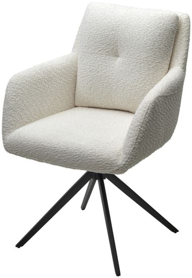 Стул MEADOW 360 град. поворот. Белый XD841-01, букле / черный каркас