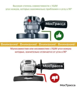 Пылеотвод для болгарки УШМ 125, 115, 150. Пылеуловитель усиленный, с зажимами. Насадка для сбора пыли.