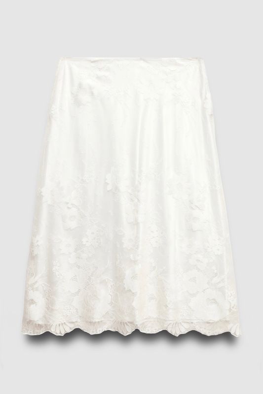 Юбка макси из кружева, молочный