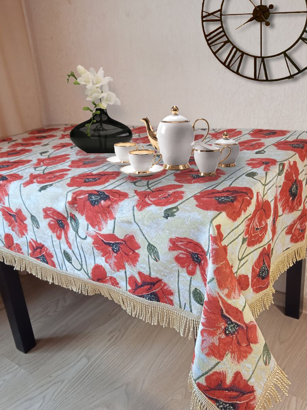 Гобеленовая скатерть Маки 160х200 см
