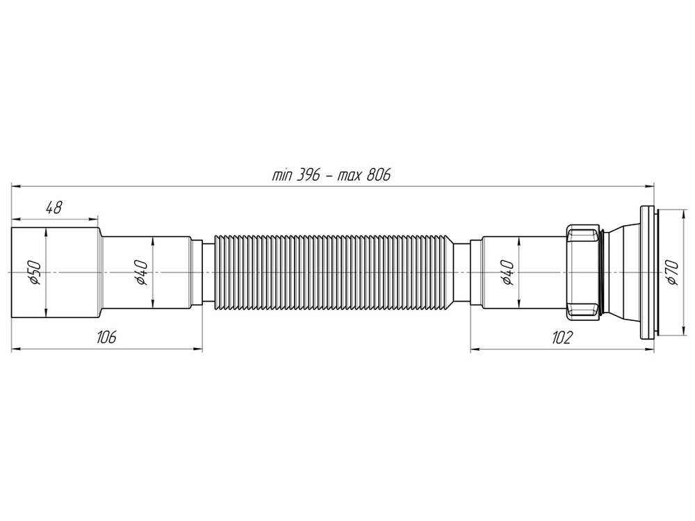 Сифон АНИ Пласт ANI G106 1.1/2"*40/50 гофрированный