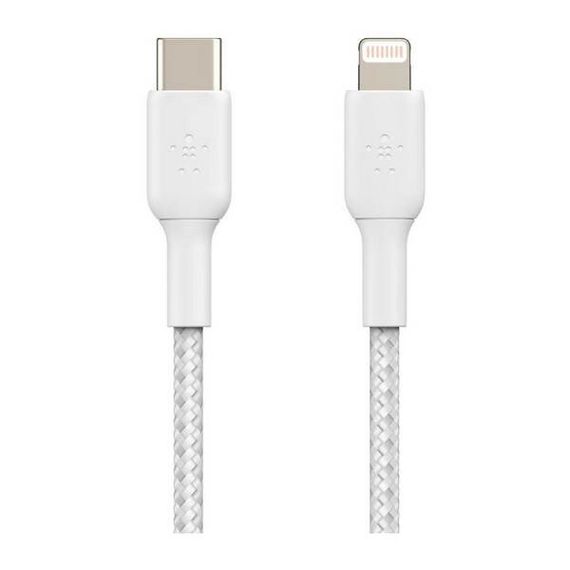 Кабель Belkin Boost Charge Braided USB-C - Lightning 2 м (CAA004bt2MWH) белый