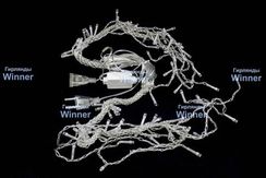 Светодиодная мерцающая бахрома 3*0.8 м., 220V, 100 холодных белых LED ламп, прозрачный силикон, Winner (w.02.5T.100+)