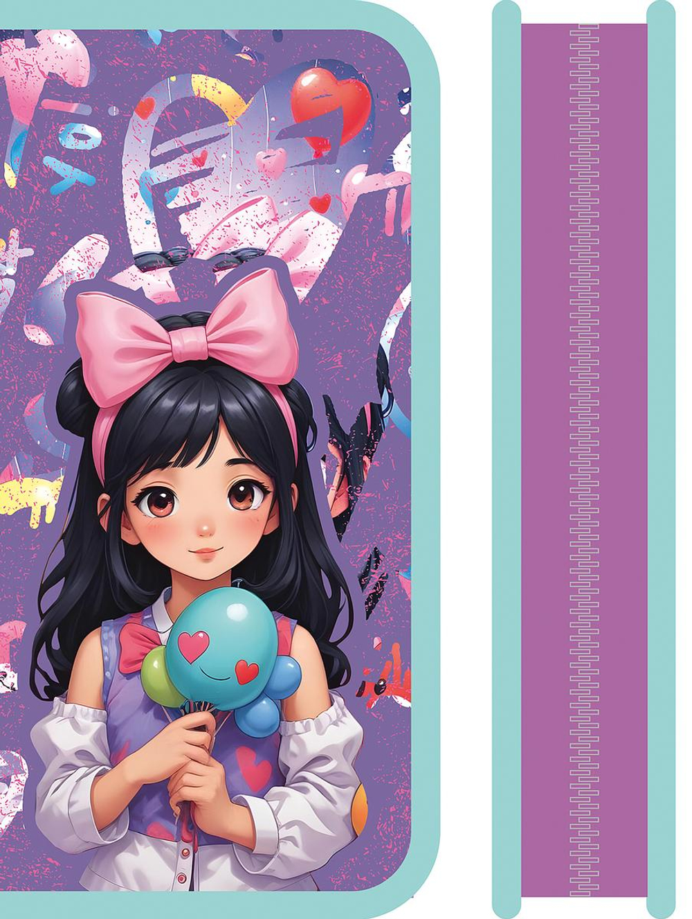 Пенал 1 секц. средний 190/90 "Девочка на празднике 2025" (Пчёлка)