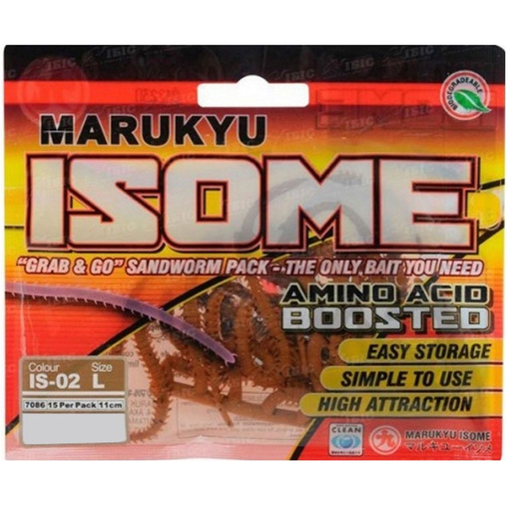Силиконовая приманка Marukyu Isome L IS06 #Glow pearl sandworm