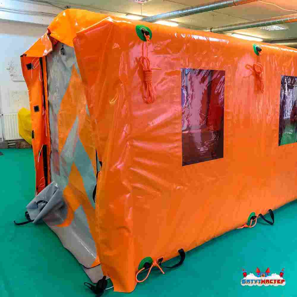 Пневмокаркасная рабочая палатка «База» 5×2×2,25 м — из ПВХ для стройки, вахты и рабочих зон