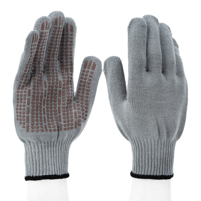 Перчатки трикотажные, акрил, ПВХ гель, "Протектор", серая туча, оверлок Сибртех