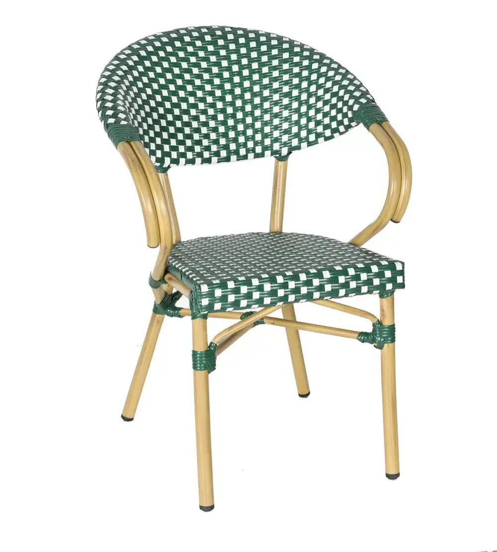 "Грас" плетеный стул из искусственного ротанга, цвет зеленый