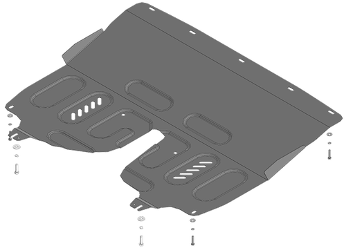 Защита картера двигателя, КПП. 2 мм, Сталь. для Changan Cs75 Plus 2024-н.в., Motodor.77217