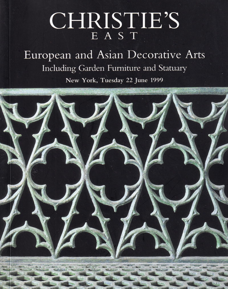 Каталог аукциона Christie's, Нью-Йорк, Европейское и азиатское декоративно-прикладное искусство, включая садовую мебель и скульптуры от 22 июня 1999 года