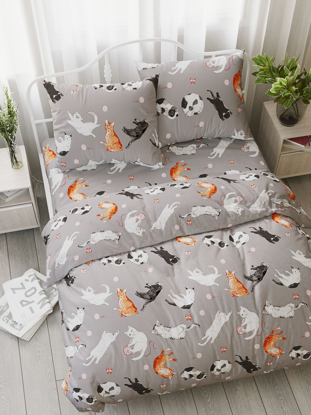 Простынь перкаль Сказка "Kitties" 150x215 см