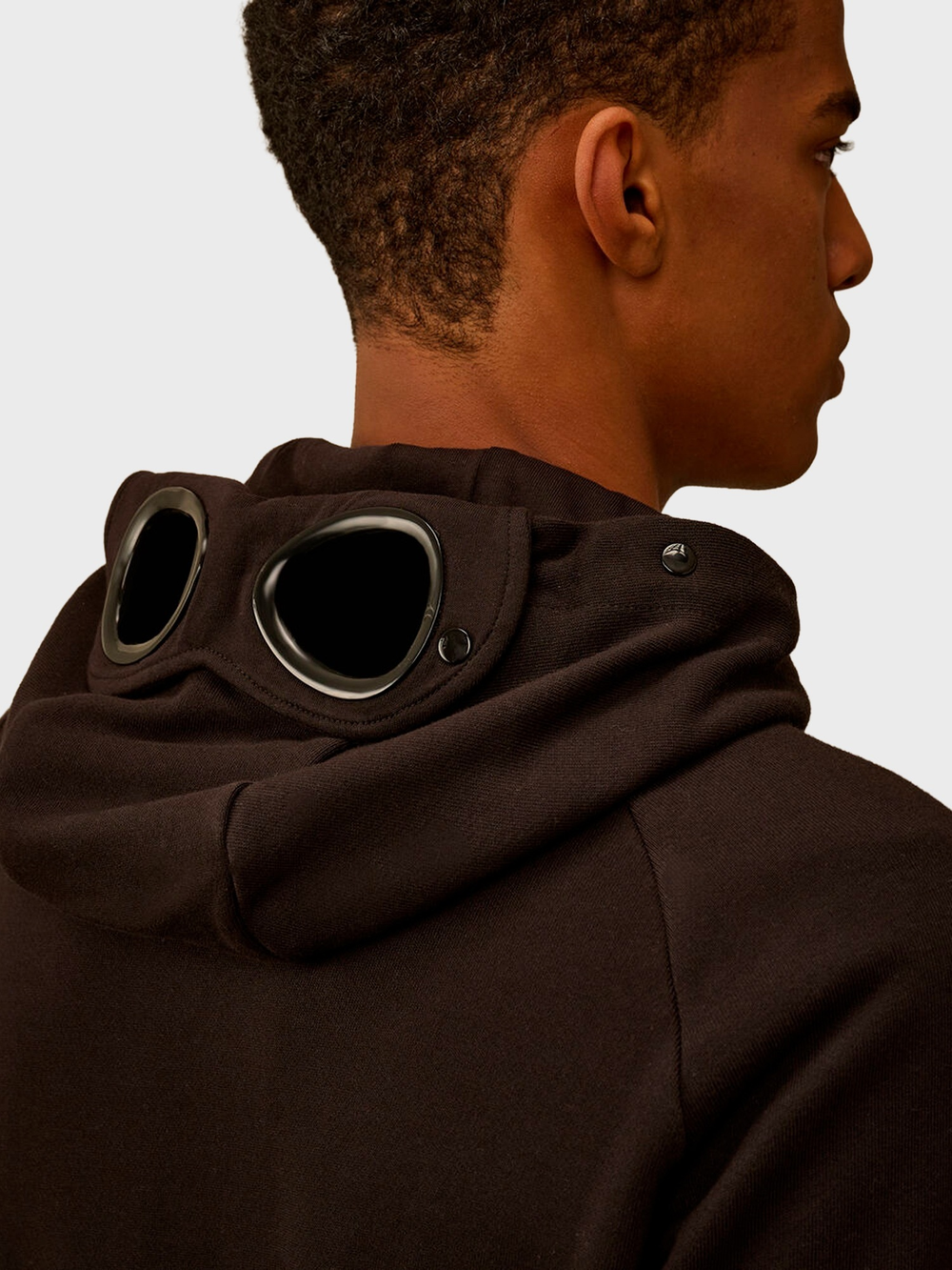 Худи на Молнии C.P. Company Diagonal Raised Goggle Zipped Black