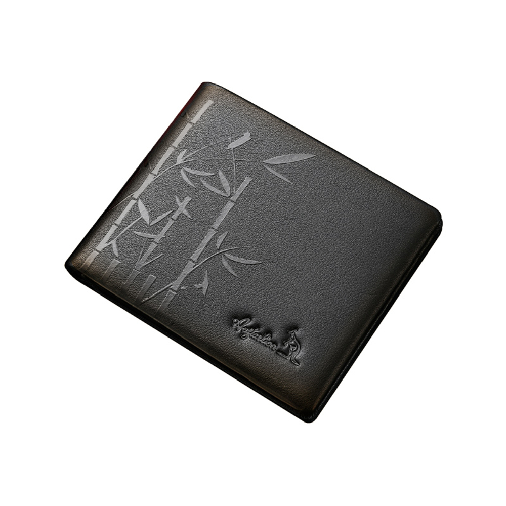 AUGTARLION Cow Leather Card Holder, Wallet Men"s Black