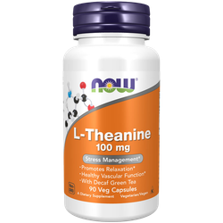 Now Foods L-Theanine 100 mg 90 veg capsules , Теанин
