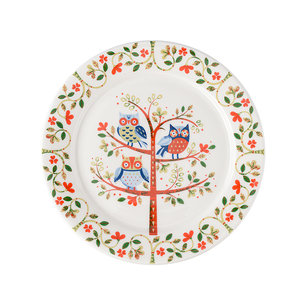 Набор тарелок owl из коллекции birds of paradise в подарочной упаковке, D18 см, 2 шт.
