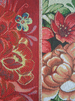 Гобеленовая столешница Цветы на светлом 30х90