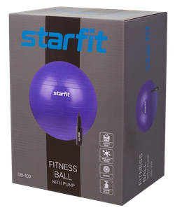 Фитбол GB-109 антивзрыв, 1500 гр, с ручным насосом, темно-синий, 85 см