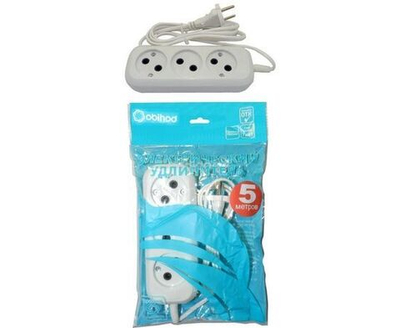 Jett (Obihod) сет. удл. ШВВП 3 розетка 5 м 6А белый РС-3 150-505