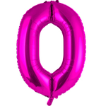 Шар фольгированный Цифра 0 101 см (Фуксия)