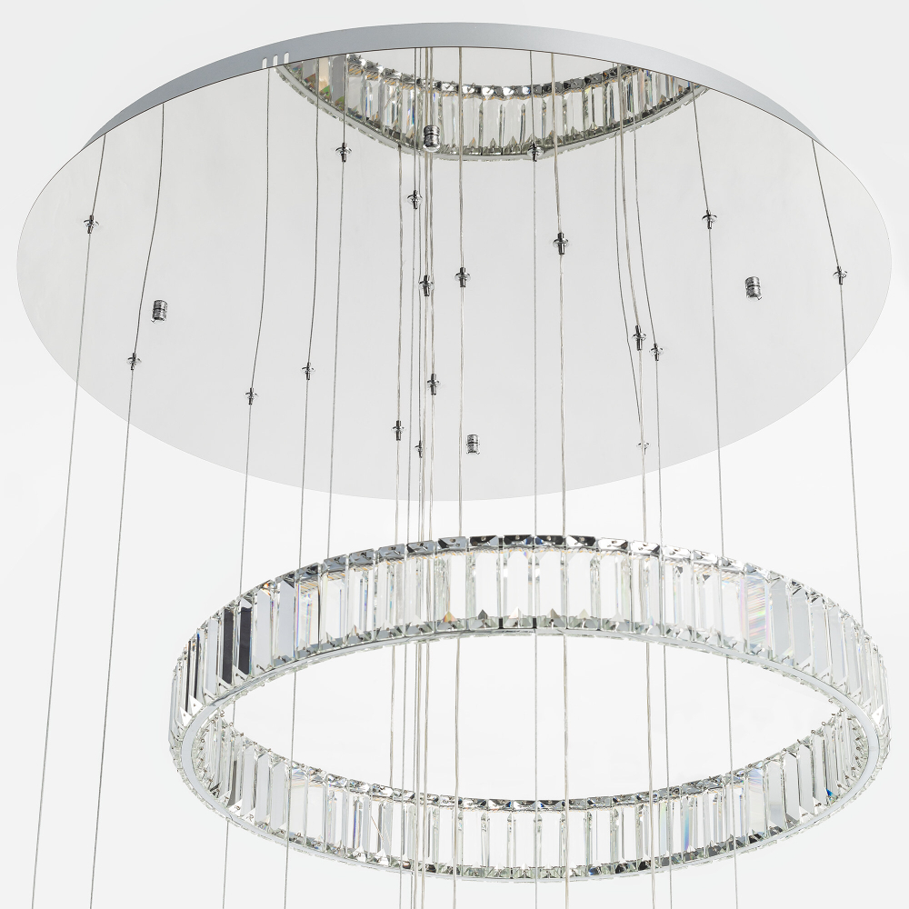 Citilux Чезаре CL338661 LED Люстра хрустальная с пультом Хром