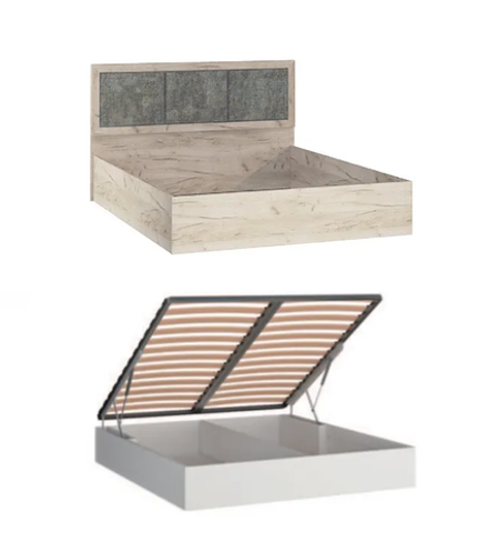 Кровать с подъемным мех. Дакота серый крафт/тиз серый ЛДСП 1400