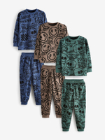 Пижама для мальчика Next B84-141, 3 шт., Коричневый, Синий, Бирюзовый